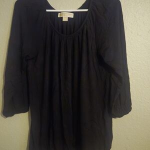 Michael Kors Black Gathered Blouse
